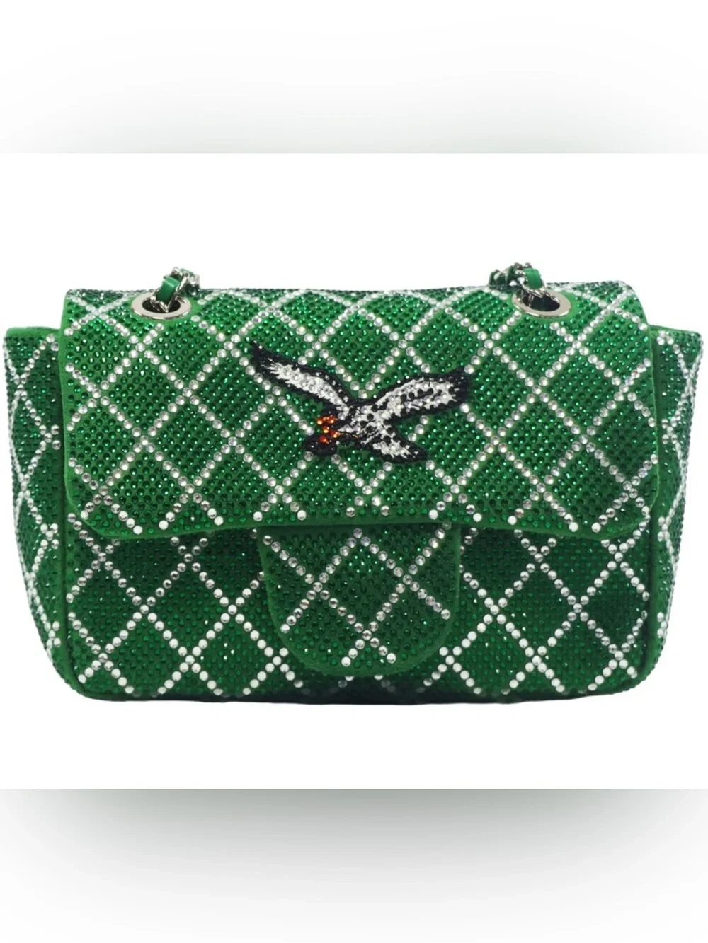 NWT NFL Philadelphia Eagles Green Crystal Crossbody Bag - Picture 1 of 4